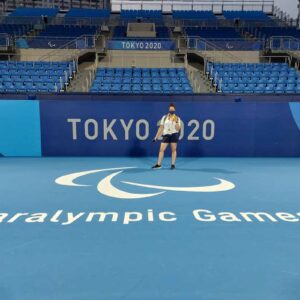 Physiotherapist and owner of Perfec Pelvic Floor, Melanie Platt at the Tokyo Paralympic Games 2020